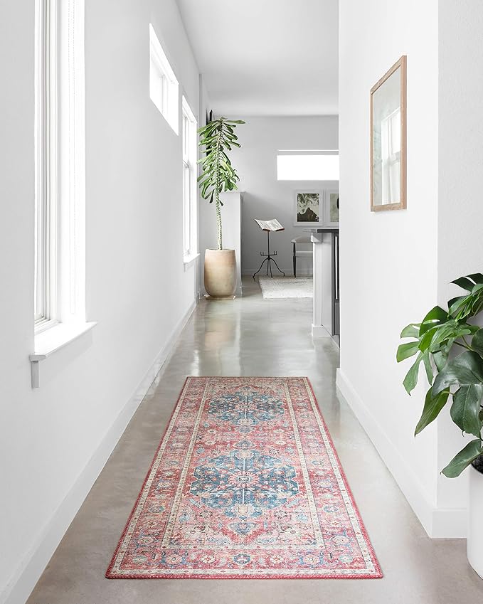Loloi II Skye Collection SKY-05 Brick/Ocean 3'-6" x 5'-6" Accent Rug