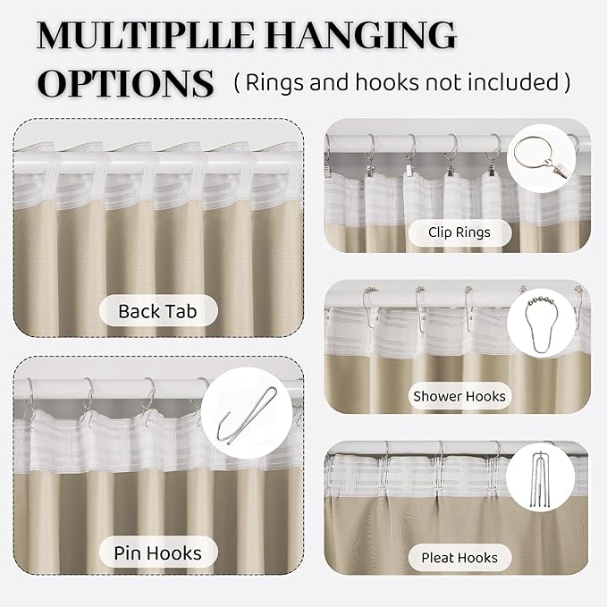 Soundproof 100% Blackout Curtains 80 inches, 3 Layers Thermal Insulated Back Tab Drapes for Door Window Nursery Divider Living Room, with Pin Hooks Beige 50x80 Inch 1 Panel