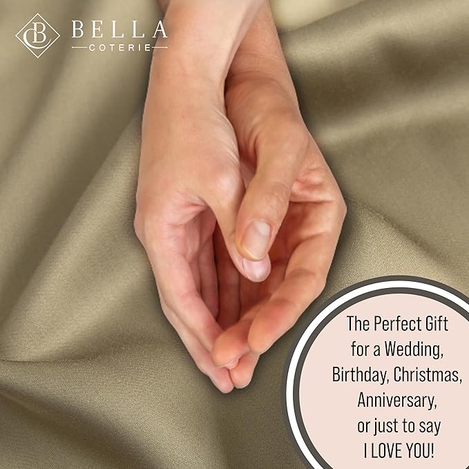 Bella Coterie 6 Piece Luxury Bamboo Viscose Split Top King Size Sheet Set | 34" Split for Adjustable Beds | 100% Organically Grown| Cooling | 18” Deep Pocket | 4 Pillowcases [Olive]
