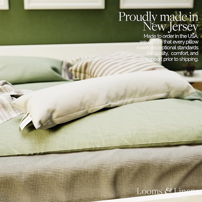 Looms & Linens 12x36 inch Long Lumbar Pillow Insert - Hypoallergenic Down Alternative Cushion Filler - Extra Long Boudoir Pillow Insert Pillow Stuffing for Couch Pillows