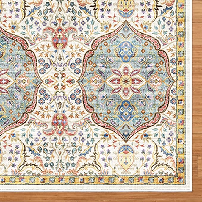 Gertmenian Indoor Bohemian Area Rug - 9x13 Extra Large, Non-Shedding, Ideal for High Traffic in Living Room, Bedroom, Entryway - Moroccan, Beige/Sand, 26830