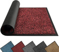 Mibao Front Door Mat, Dirt Trapper Welcome Mat for Outdoor Indoor, Non-Slip Waterproof Doormat, Durable Machine Washable Low Profile Entry Rug for Back Door Outside Patio Porch, 30" x 18", Red