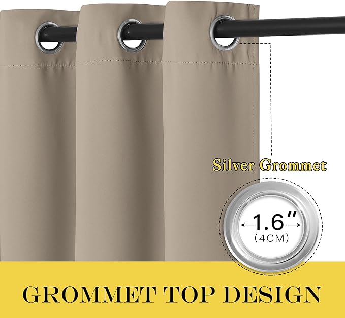 NICETOWN Door Curtain for Closet Doors 80 Inches Long 1 Panel, Blackout Doorway Curtain for Open Closet Bedroom, Room Divider Living Room for Privacy (Taupe, 1 Panel, 46W x 80L)