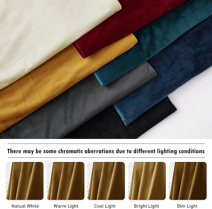 RYB HOME Gold Brown Velvet Curtains 72 inches for Farmhouse - Smooth Plush Privacy Blackout Energy Efficient Window Treatment Vintage Luxury Decoration for Retro Bedroom, 2 Pieces
