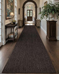 Color&Geometry Door Mat 2'4"x8' Runner Rug with Rubber Backing, Non Slip Washable Hallway Rug, Carpet Runners for Hallway Living Room Bedroom, Brown (Rolled-up NO Creases)
