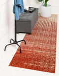 Unique Loom Del Mar Collection Area Rug - Jennifer (2' x 8' Runner, Red/ Beige)
