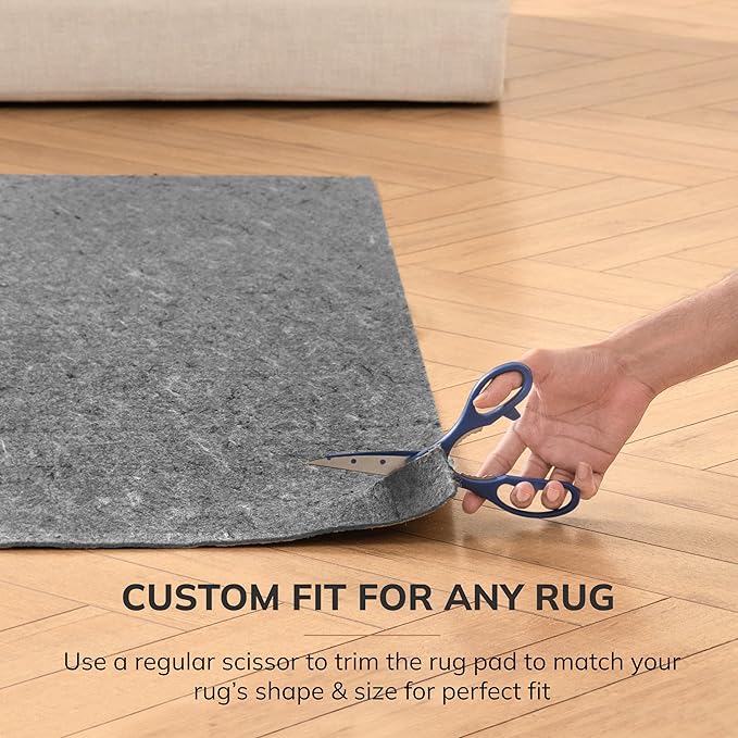 Anji Mountain 4' x 4' Universal Non-Slip Rug Pad - Area Rug Grip & Floor Protector Mat - Cushioning Underlay Pad for Hardwood Floors - Anti-Slip Under Rug Pad Mat , Round
