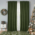 StangH Christmas Velvet Curtains Moss Green Heavy Thermal Insulated Drapes Privacy Bedroom Curtains Room Darkening Panels for Living Room Sliding Glass Door, W52 x L84, 2 Panels