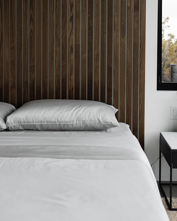 Cozy Earth Luxury Bed Sheet Set - 100% Viscose from Bamboo Fabric, Ultra-Soft & Breathable, Fits Regular & Deep Pocket Mattresses up to 20" - 4 Pieces California King Sheet Set Gray