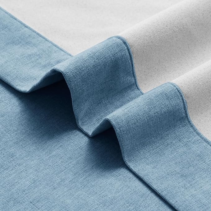 Macochico Thermal Blackout Chenille Curtains 100% Blackout Window Draperies for Living Room Bedroom Auditorium Banquet Hotel Ashtray Blue Curtains with Tieback Classic Home Decor 72" Wx102 L 1 Panel