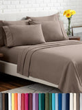 Bare Home Hotel Luxury Twin XL Sheet Set, Extra Soft - 4 Piece Set - Deep Pockets - Easy Fit - Cooling & Breathable - Wrinkle, Fade, Stain Resistant - Includes 2 Pillowcases (Twin XL, Taupe)