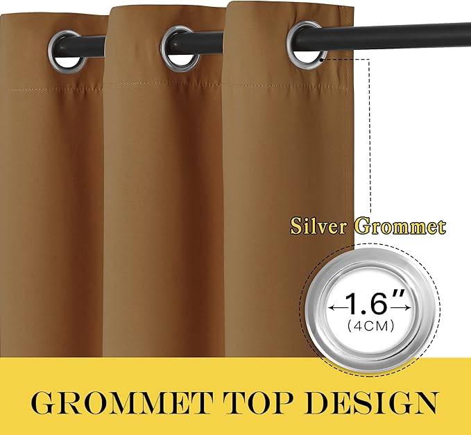 NICETOWN Blackout Curtains 63 inches Long for Living Room Bedroom, Grommet Thermal Insulated Room Divider Drape Window Treatment for Sliding Patio Door, W100 x L63, 1 Panel, Burgundy Red