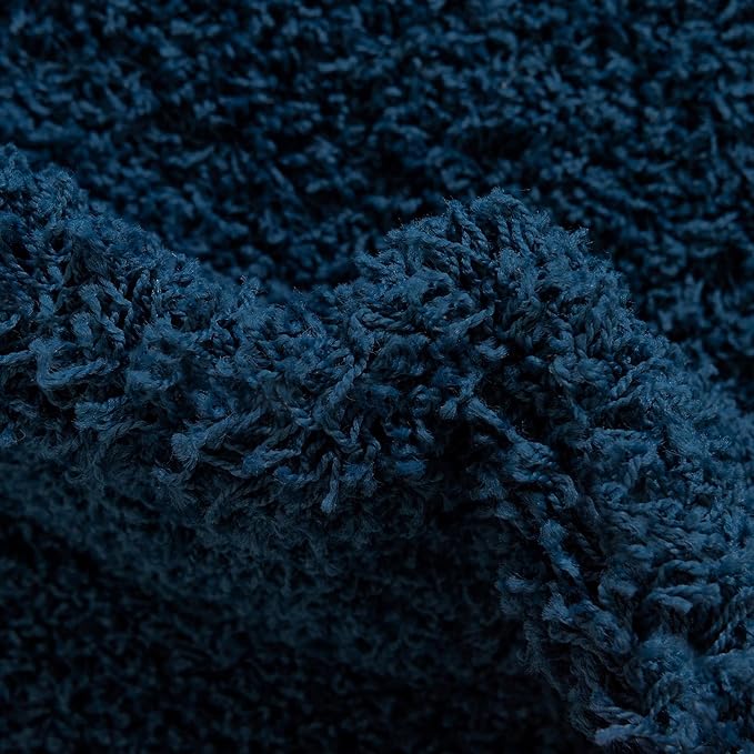 Unique Loom Solid Shag Collection Area Rug (4' Octagon, Sapphire Blue/ Navy Blue)