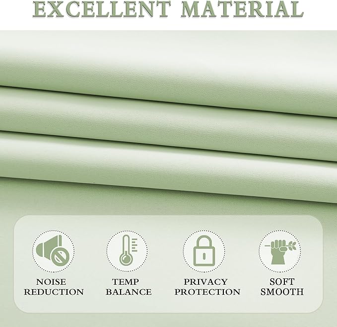 Light Lime Green Pretty Window Treatment Curtain Panels - 63 Inches Long Thermal Insulated Room Darkening Rod Pocket Drapes for Dining Room (2 Panels,52 x 63 Inch Length)