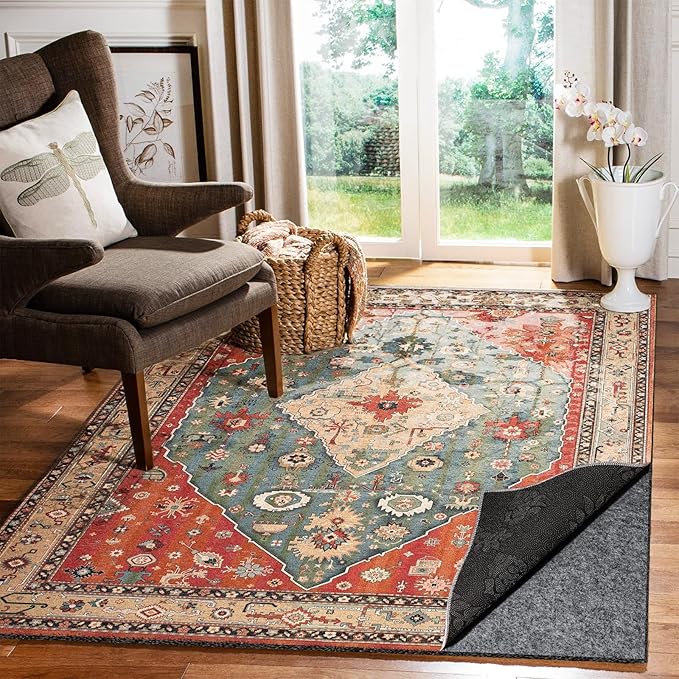 Waterproof Rug Pad, Thick 2x3 Ft Under Area Rug Carpet Pad, Non Slip Rug Pads for All Floors and Hardwood Floors Finishes, Keep Carpets in Place Soft and Prevent Rug from Wrinkling or Buckling