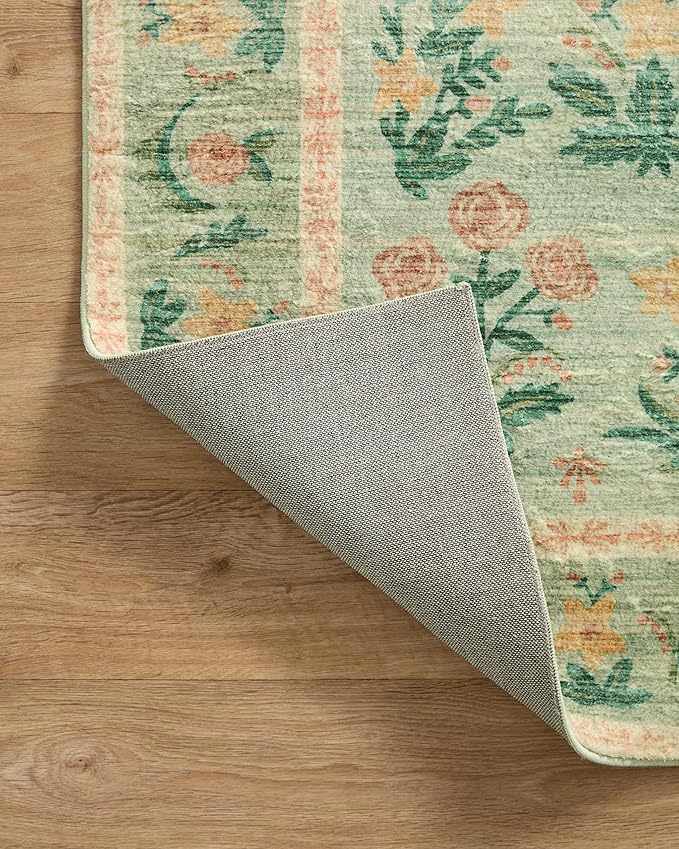 Loloi Rifle Paper Co. Eden Collection EDE-01 Mughal Rose Blush 8'-6" x 11'-6" Area Rug feat. CloudPile™