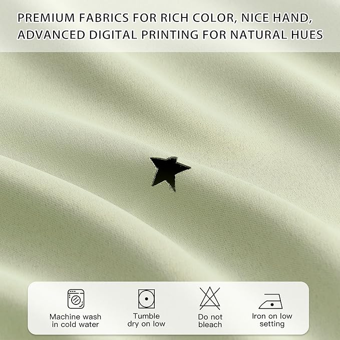 XiDi Green Curtains for Bedroom, Girls Room Blackout Curtains, Kids Room Darkening Curtains, Light Green Decor, 1 Panel Sage Green/52/63/1