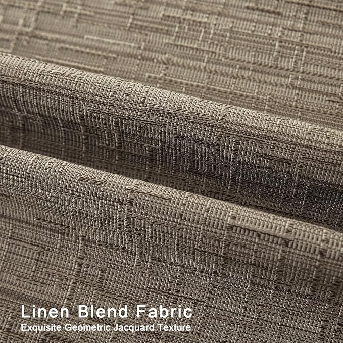 Linen Curtains 205 inch Length 2 Panels for High Ceiling Extra Long Thick Faux Linen Window Drapes Burlap Textured Curtains with Grommet for 2 Story High Living Room (52x205 Dark Coffee)