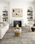 Loloi Layla Collection LAY-13 Antique/Moss 2'-3" x 3'-9" .13" Thick Accent Rug, Soft, Durable, Vintage Inspired, Distressed, Low Pile, Non-Shedding, Easy Clean, Printed, Living Room Rug