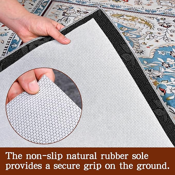 Rug Pad Waterproof Non-Slip 8x10 ft, 1/8" Thick Felt Cushion Pad for Area Rugs – Protects Hardwood, Tile & Laminate Floors – Keeps Rugs Flat & Secure