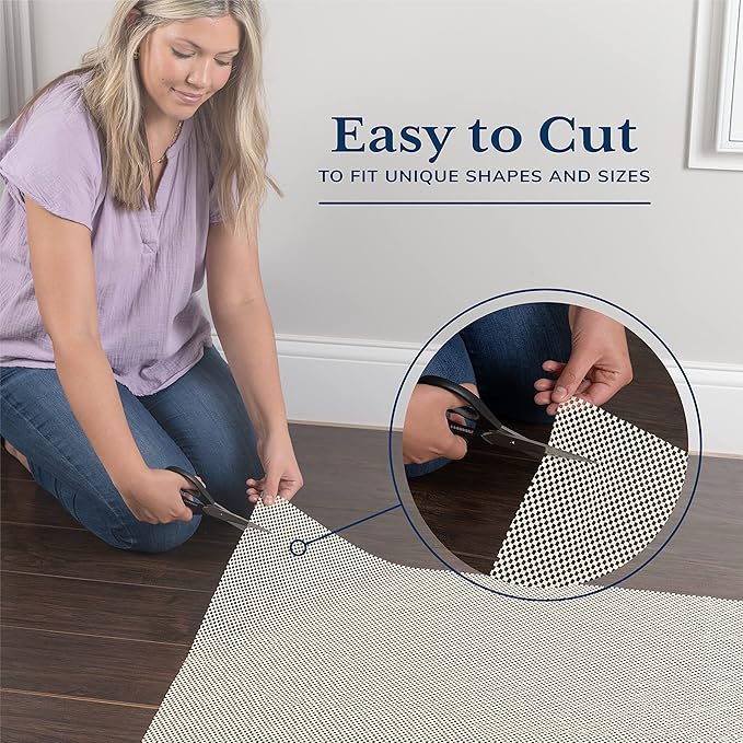 Veken 8x12 Ft Rug Pad Gripper for Hardwood Floors, Non Slip Rug Pads for Area Rugs, Thick Rug Grippers for Tile Floors, Under Carpet Anti Skid Mat, Keep Your Rugs Safe and in Place