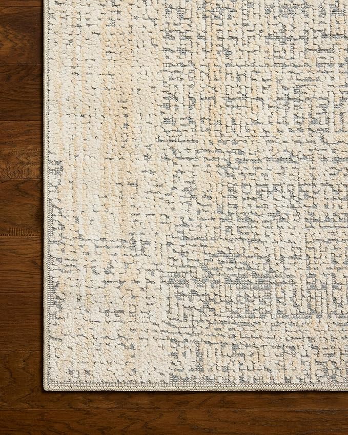 Loloi Amber Lewis Bexley Collection BEX-03 Natural/Slate 2'-7" x 8'-0" Runner Rug Neutral, Textured, Living, Bedroom, Dining, Carpet