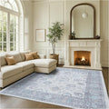 Fame Rugs Gray Modern Oushak Rug 9x12, Vintage Turkish Colorful Oriental Washable Antique Inspired Oversize Area Rugs, Luxury Living Room Bedroom (384GB, 9' x 12)
