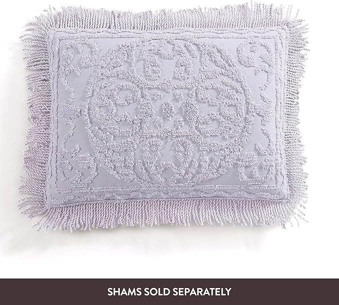 Beatrice Home Fashions Medallion Chenille Bedspread, King, Lavender