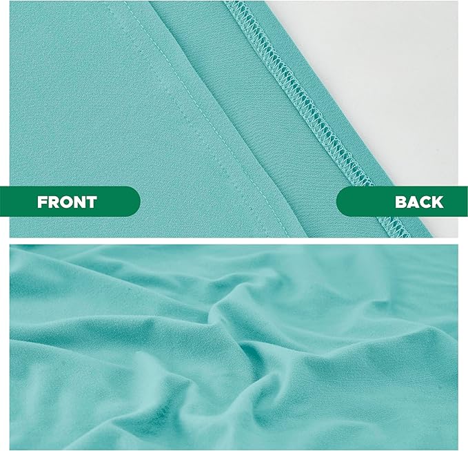 Biscaynebay Decorative Box Spring Cover King & Cal King Size, Aqua Luxurious Jersey Knitting Stretchy Wrap Around 4 Sides Bed Skirt for Home/Hotels, Easy Fit Wrinkle & Fade Free Machine Washable