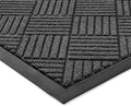 Front Door Mat, Heavy Duty Indoor Outdoor Doormat, 48" x 36" Low Profile Outdoor Mats for Home Entrance, Stain and Fade Resistant Welcome Mat Ideal for High Traffic Area, Diamond Grey