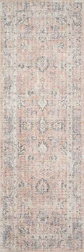 Loloi Skye Collection SKY-01 Blush/Grey 7' x 9' Oval Area Rug