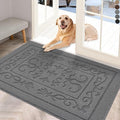 FONEYI Indoor Door Mat 24" x 36", Dirt Trapper Door Mats Non-Slip Entryway Rugs Washable, Absorbent Resist Dirt Welcome Mat, Low Profile Inside Floor Mats for Front Back Door and Entryway, Grey