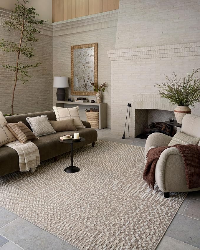 Loloi Amber Lewis Bexley Collection BEX-01 Natural/Birch 2'-7" x 8'-0" Runner Rug Neutral, Textured, Living, Bedroom, Dining, Carpet