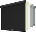 ChrisDowa Cordless Blackout Roller Shades for Windows, Striped Free-Stop Window Blinds with Privacy, Thermal Insulated Window Shades for Home, Office and Door. Black, 51" W x 72" H