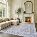Fame Rugs Gray Modern Oushak Rug 5x7, Washable Vintage Turkish Colorful Oriental Antique Inspired Area Rugs, Luxury Living Room Bedroom (389GBB, 5' x 7')