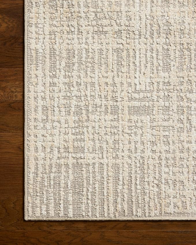 Loloi Amber Lewis Bexley Collection BEX-07 Natural/Dove 11'-6" x 15' Area Rug Neutral, Textured, Living, Bedroom, Dining, Carpet