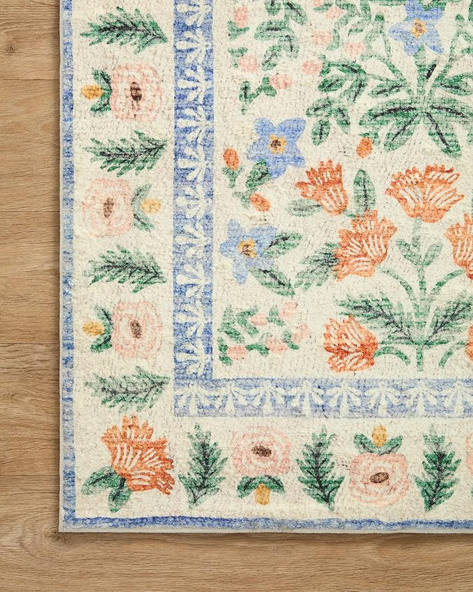 Loloi Rifle Paper Co. Eden Collection EDE-02 Mughal Garden Cream 8'-6" x 11'-6" Area Rug feat. CloudPile™