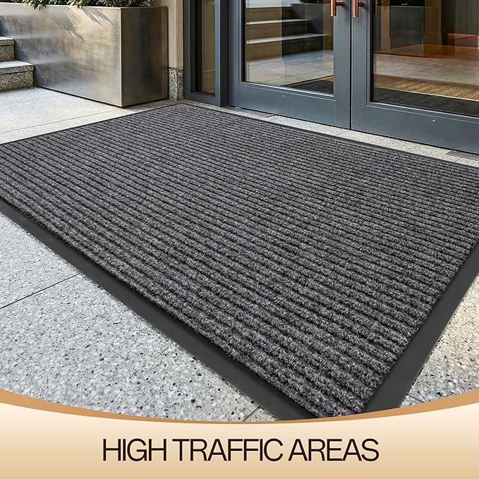 Amyracel Front Door Mat Indoor Outdoor Entrance, 48"x 96" All-Season Waterproof Doormat for Enterway, Heavy Duty Commercial Floor Mat, Fade Resistant, Rubber Back, Low Profile, Easy Clean