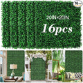 AOKIE 20"X20" Artificial Grass Wall, 16Pcs Boxwood Hedge Wall Panels UV-Anti Grass Backdrop Wall Decor, Greenery Privacy Hedge Screen for Indoor Outdoor Patio Balcony, Party Garden Fence Decor