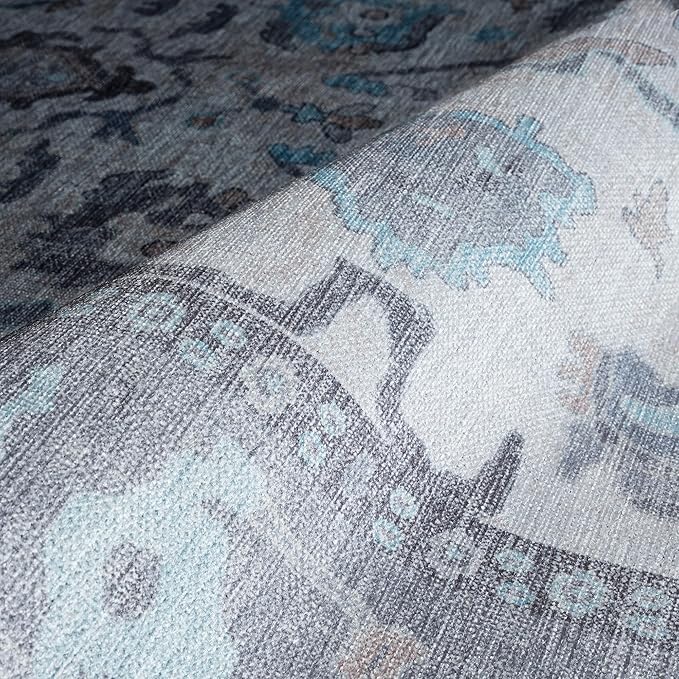 Fame Rugs Gray Modern Oushak Rug 2'6"x13, Vintage Turkish Colorful Oriental Antique Inspired Long Runner Rugs, Luxury Living Room Bedroom (384GB, 2'6" x 13')