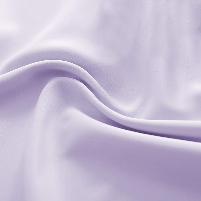 DONREN 54 Inch Length Lavender Purple Blackout Curtains for Kitchen - Small Window Treatment Rod Pocket Curtain Drapes for Bedroom(Set of 2 Panels)