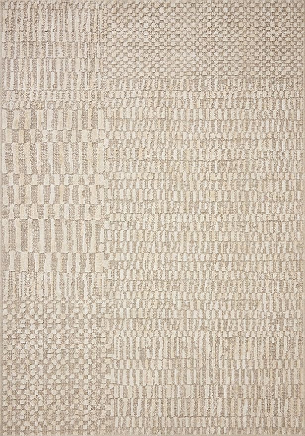 Loloi Amber Lewis Bexley Collection BEX-01 Natural/Birch 7'-10" x 10' Area Rug Neutral, Textured, Living, Bedroom, Dining, Carpet