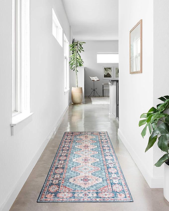 Loloi Skye Collection SKY-03 Turquoise/Terracotta 9'-0" x 12'-0" Area Rug
