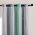 XiDi Curtains for Bedroom Decor, Rainbow Green LightgreyGrey52/54/1