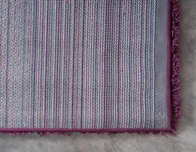 Unique Loom Solid Shag Collection Area Rug (10' x 13' Rectangle, Eggplant Purple)