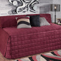 Camden Luxury Bedding | Neutral Claret Color | Fitted Hollywood Daybed Bedding | Faux Suede Box Quilted Design | 5 Piece Set Includes Extra Long Hollywood Cover, 2 Bolster Shams, and 2 Bolster Pillows