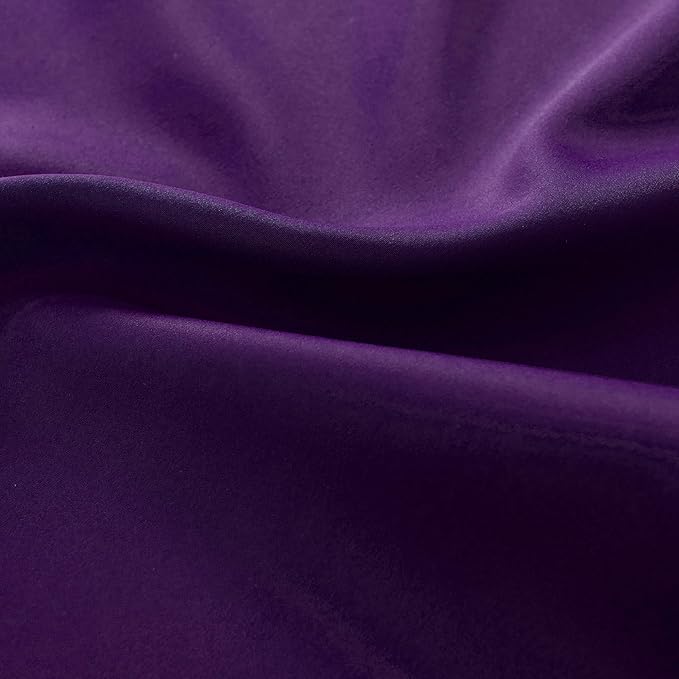DONREN Room Darkening Window Curtain Panels for Bedroom - Rod Pocket Blackout Solid Curtains for Dining Room(Purple,52 W x 96 L 2 Panels)