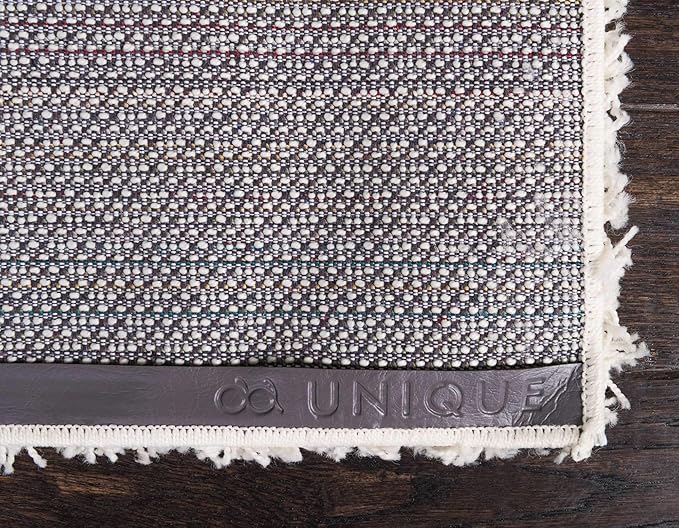 Unique Loom Solid Shag Collection Area Rug (2' 7" x 19' 8" Runner, Pure Ivory)