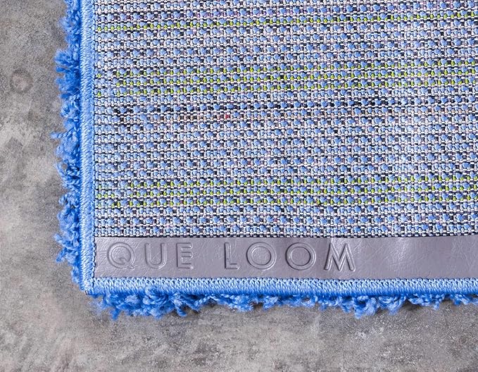 Unique Loom Solid Shag Collection Area Rug (8' x 10' Rectangle, Periwinkle Blue)