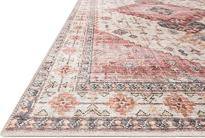 Loloi II Skye Collection SKY-02 Ivory/Berry 2'-6" x 7'-6" Runner Rug